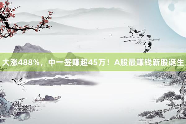大涨488%，中一签赚超45万！A股最赚钱新股诞生